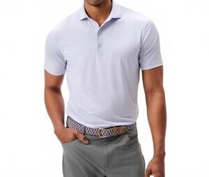 NEW JOHNNIE-O lyndonn short sleeve stripe polo in viola